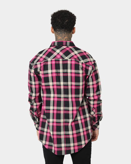 Saint Morta Prima Long Sleeve Flannel Shirt Black/Pink