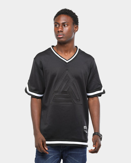 Black Pyramid Maze Logo Embossed Jersey Black