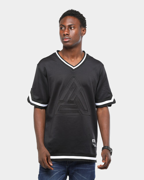Black Pyramid Maze Logo Embossed Jersey Black