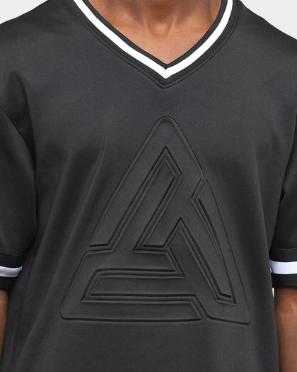 Black Pyramid Maze Logo Embossed Jersey Black