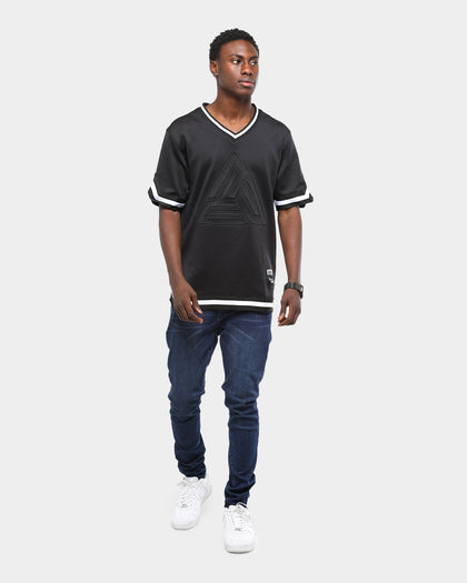 Black Pyramid Maze Logo Embossed Jersey Black