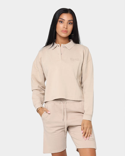 Stussy Women's Designs Pigment Fleece Polo Taupe