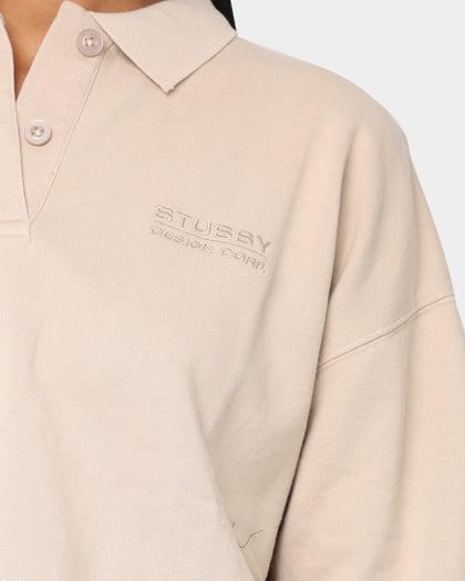Stussy Women's Designs Pigment Fleece Polo Taupe