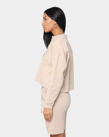 Stussy Women's Designs Pigment Fleece Polo Taupe