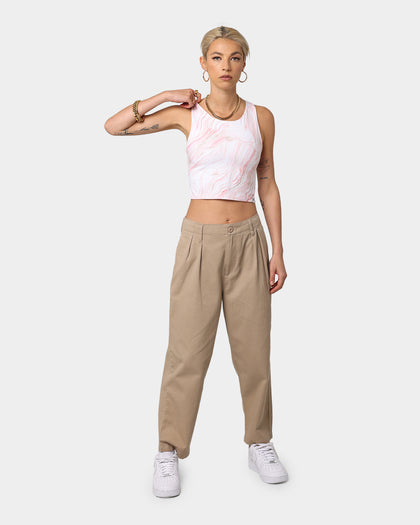 Champion Women's LF Recycled Sculpted Crop Top Pebblestone
