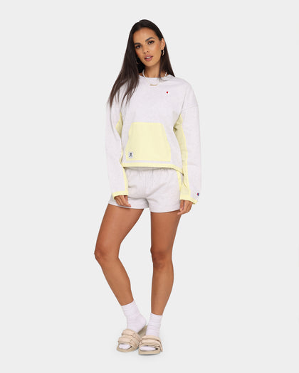 Champion Women's Poplin Mix Media Crew Lemon Glacier