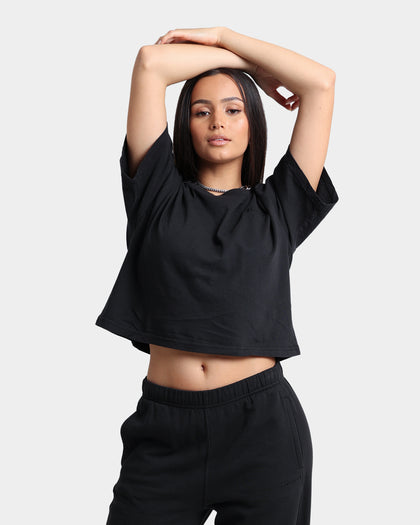 Champion Women's Vintage Dye Crop T-Shirt Black