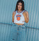 Mitchell & Ness Women's New York Knicks Mesh Crop Tank White