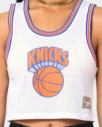 Mitchell & Ness Women's New York Knicks Mesh Crop Tank White