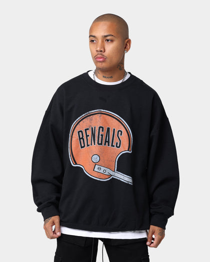 Mitchell & Ness Oversized Extra Large Print Cincinnati Bengals Crew Vintage Black