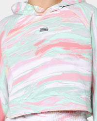 Adidas Women's Marbled Print Cropped Hoodie Marble