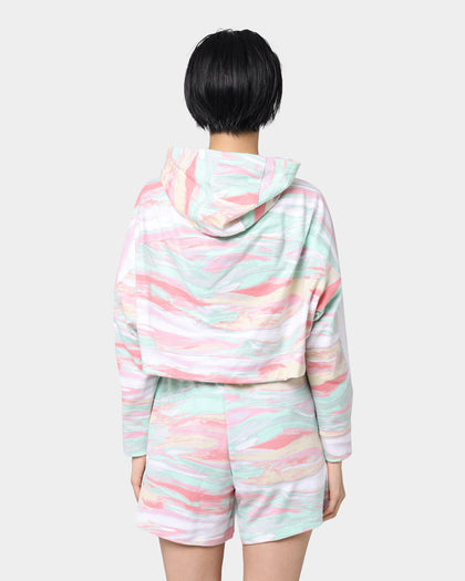 Adidas Women's Marbled Print Cropped Hoodie Marble
