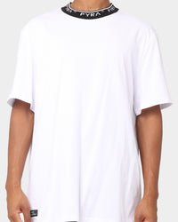 PYRA Jacquard Neck T-Shirt White/Black