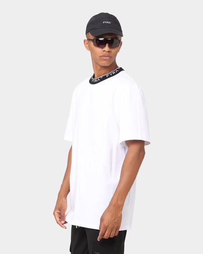 PYRA Jacquard Neck T-Shirt White/Black