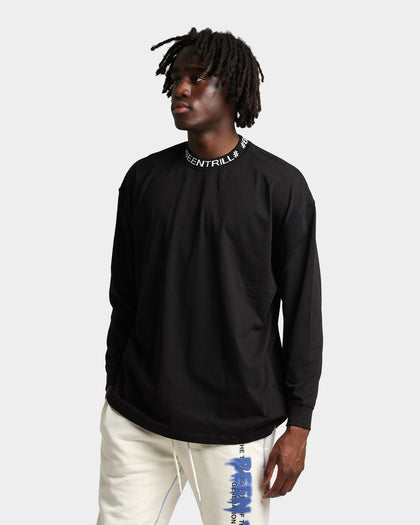 BEENTRILL Logo Rib Long Sleeve T-Shirt Black