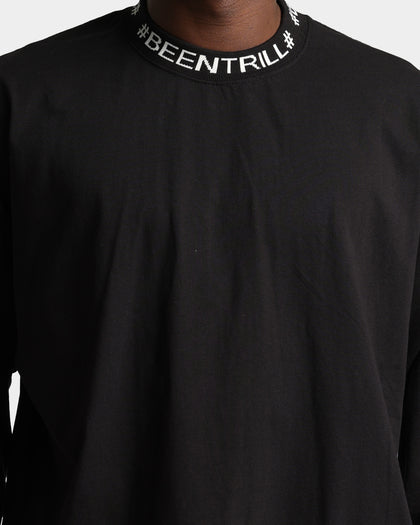 BEENTRILL Logo Rib Long Sleeve T-Shirt Black