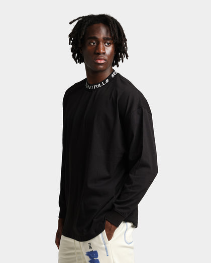 BEENTRILL Logo Rib Long Sleeve T-Shirt Black