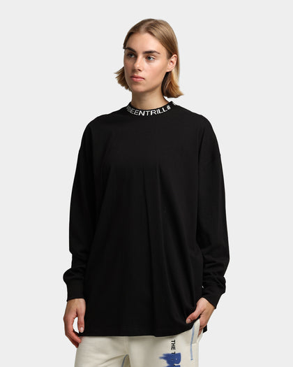 BEENTRILL Logo Rib Long Sleeve T-Shirt Black