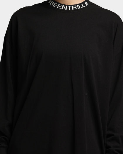 BEENTRILL Logo Rib Long Sleeve T-Shirt Black