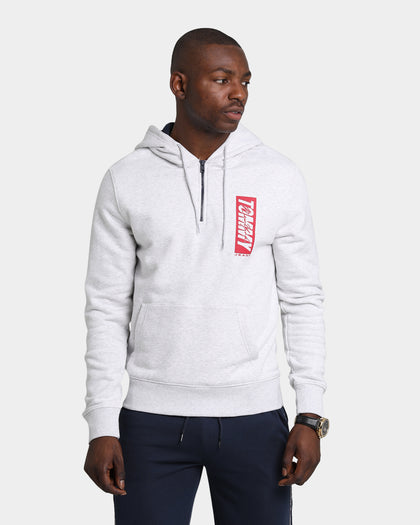 Tommy Jeans TJM Essential Script Zip Through Hoodie Silver Grey Heather