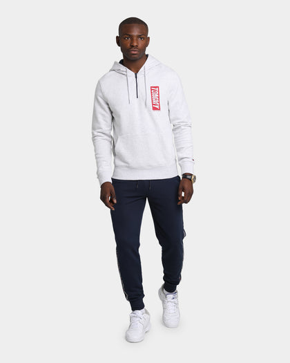 Tommy Jeans TJM Essential Script Zip Through Hoodie Silver Grey Heather