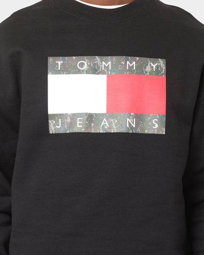 Tommy Jeans Camo Flag Crewneck Black