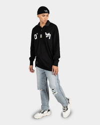 The Anti Order Los Angeles Champions Oversized Long Sleeve Polo Shirt Black/White