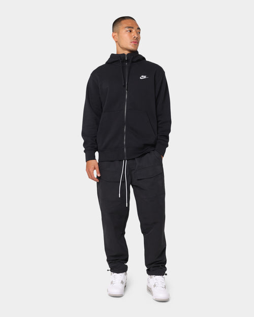 Nike Sportswear Club Front Zip Hoodie Black/Black/White
