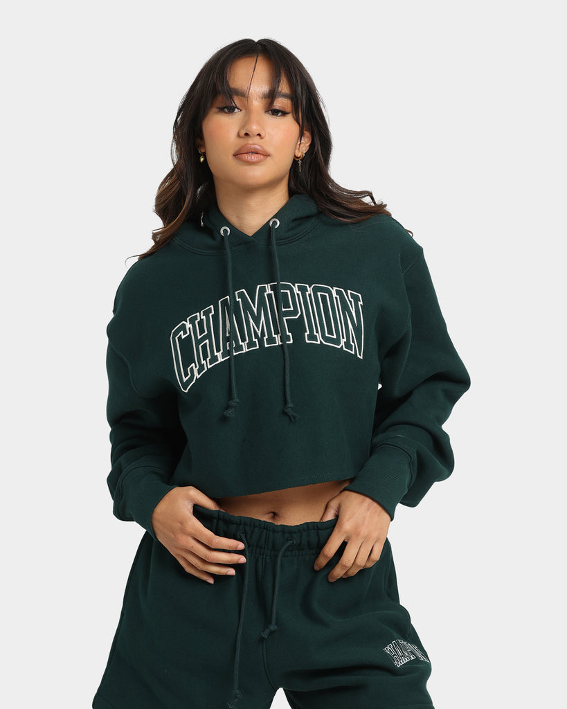 Womens Hoodie Champion Cropped Hoodie Green Champion Hoodie Green