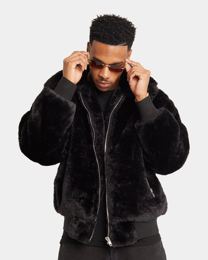 XXIII Baller Fur Jacket Black