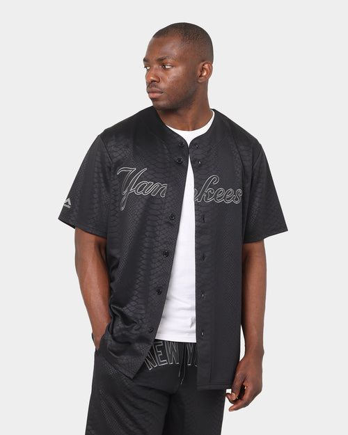 Majestic Athletic New York Yankees Animal Wordmark Jersey Black Snake Print