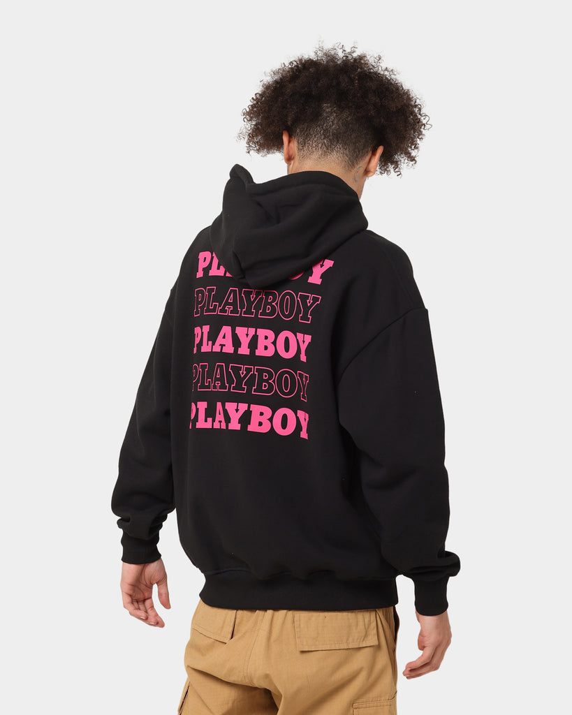 Playboy Stacked Hoodie Black Culture Kings NZ - Main Image