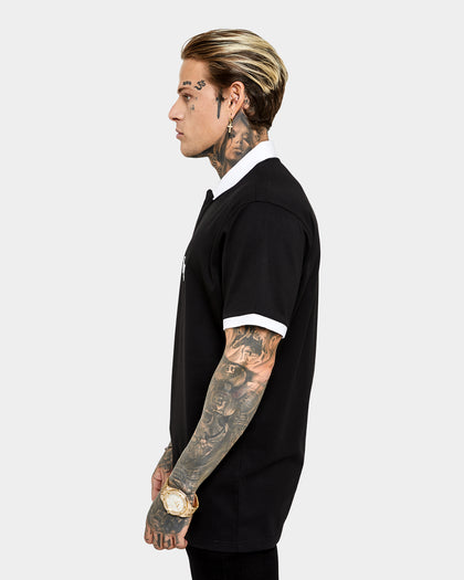 Saint Morta Icarus Polo Shirt Black/White
