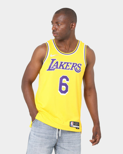 Nike Los Angeles Lakers LeBron James 75th Anniversary #6 Icon Swingman Jersey Amarillo/Field