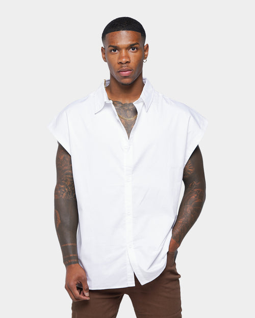 XXIII Bird Muscle Button Up Shirt White