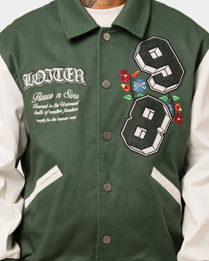 Loiter Flaws Varsity Jacket Green/Off White