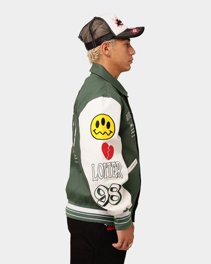 Loiter Flaws Varsity Jacket Green/Off White