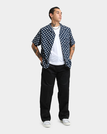 X-Large Polka Short Sleeve Shirt Navy/White