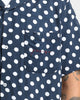 X-Large Polka Short Sleeve Shirt Navy/White