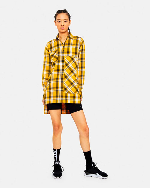 The Anti Order Man Made Long Sleeve Flannel Shirt Black/Yellow/White