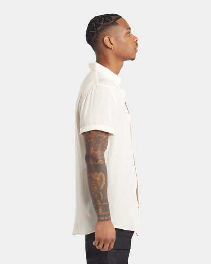 XXIII Dubrovnik Short Sleeve Button Up Shirt Beige