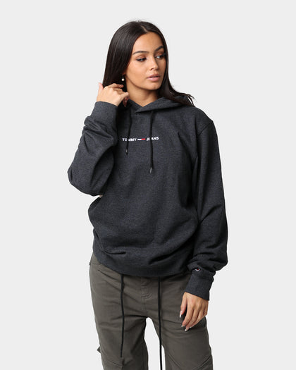 Tommy Jeans Straight Logo Hoodie Black