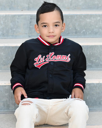 Lil Homme Kids' PDB Varsity Jacket Black