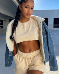 Champion Women's Heritage Cropped Tank Warming Beige