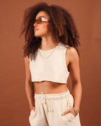 Champion Women's Heritage Cropped Tank Warming Beige
