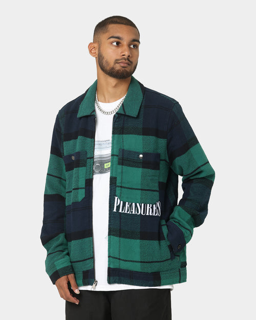 HUF X Pleasures Blackwatch Work Jacket Navy