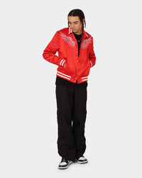 En Noir Inc Midnight Satin Jacket Red