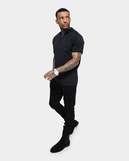 Saint Morta Loom Polo Shirt Black/Black
