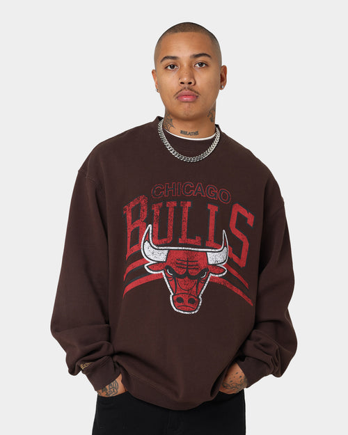 Mitchell & Ness Chicago Bulls Headline Crewneck Baroque Brown