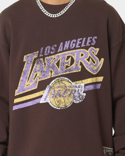 Mitchell & Ness Los Angeles Lakers Headline Crewneck Baroque Brown